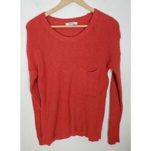 Madewell XS Salmon Pink Orange Women's Sweater Breast Pocket